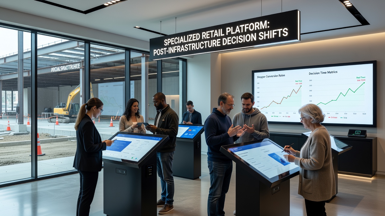 Analytics dashboard displaying shifts in shopper pathways and decision timelines following platform infrastructure improvements